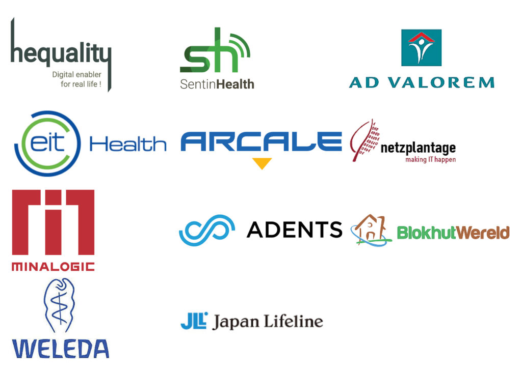 corporate clients: Hequality, Sentinhealth, Ad Valorem, EIT Health, Adents, BlokhutWereld, Weleda, JapanLifeline